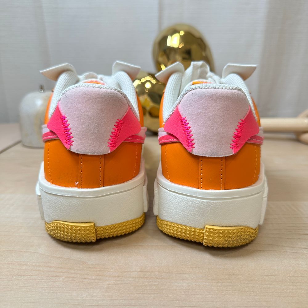 Nike Air Force 1‎ Impact Platform Sneakers Colorblock Pink Orange Yellow US 8 - Picture 5 of 11